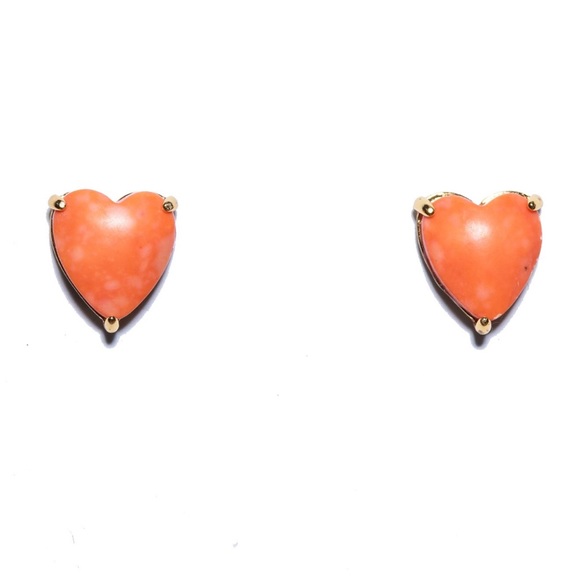 $68 Lele Sadoughi ASHFORD HEART STUD EARRINGS coral - Picture 4 of 5